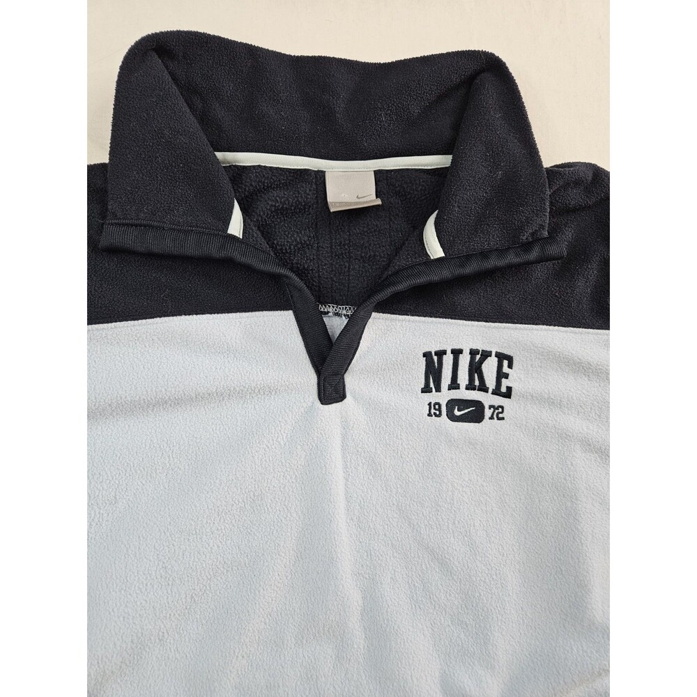 Nike Pullover Youth Girl XL 16-18 Blue Black Colorblock Fleece Swoosh Sweatshirt